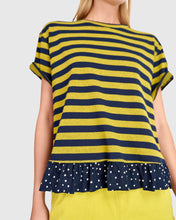 Load image into Gallery viewer, Alembika Ruffle Hem Top ST830 - Stripe Mix
