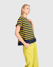 Load image into Gallery viewer, Alembika Ruffle Hem Top ST830 - Stripe Mix
