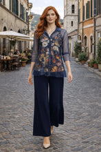 Load image into Gallery viewer, Johnny Was Mazzy Button. Down Ruffle Shirt C14625-O Teyros Scarf
