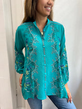 Load image into Gallery viewer, Johnny Was Eleana Blouse Caetana C11624-E - Bondi Teal
