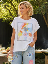 Load image into Gallery viewer, Kleio Artwork Fringed Tee 47005 - White

