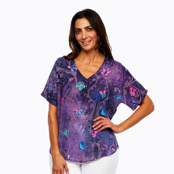 Claire Powell V Neck Easy Fit Top - Enchanted