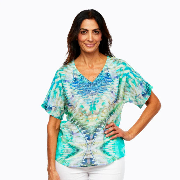 Claire Powell V Neck Easy Fit Top - Marine