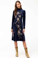 Load image into Gallery viewer, Johnny Was  Corinthe Velour Mock Neck Dress - Midnight J39825-9
