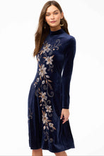 Load image into Gallery viewer, Johnny Was  Corinthe Velour Mock Neck Dress - Midnight J39825-9
