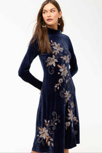 Load image into Gallery viewer, Johnny Was  Corinthe Velour Mock Neck Dress - Midnight J39825-9
