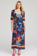 Load image into Gallery viewer, Johnny Was Maya Mesh Midi Dress R39825-O Dreamer Blue
