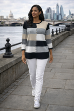 Load image into Gallery viewer, Kleio Miss Elegance Top -34513 Black Grey White
