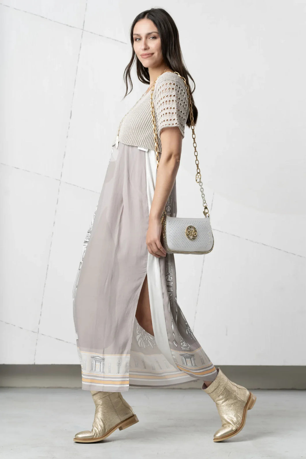 Elisa Cavaletti St Neo Classico Dress EJP252001906 - Cream Taupe
