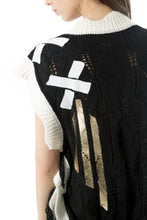 Load image into Gallery viewer, Elisa Cavaletti Perforated Creamy/Black Sleeveless Vest
