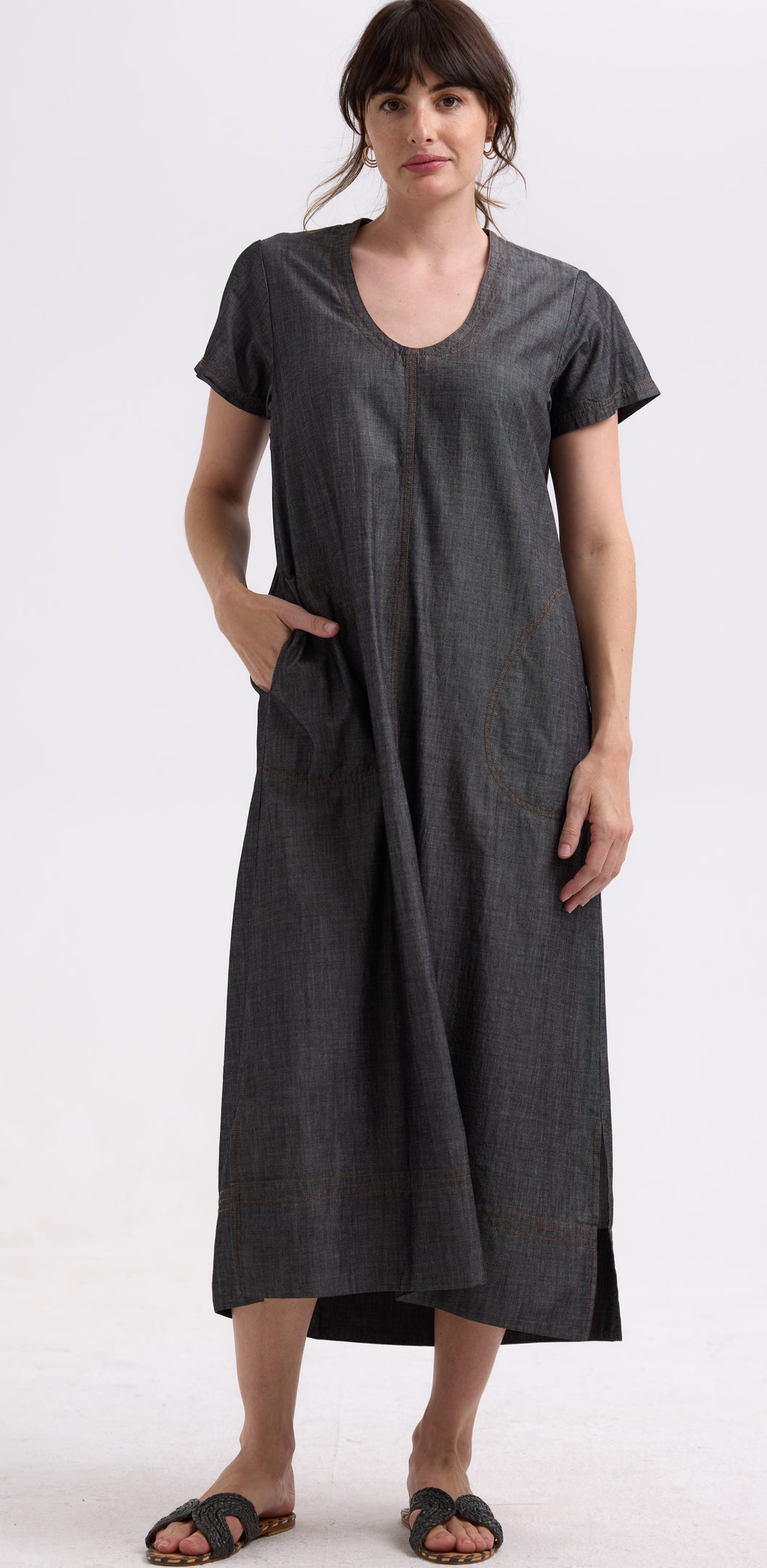 Zaket & Plover Denim Dress ZP7747 - Vintage Black