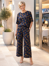 Load image into Gallery viewer, Lauren New Jersey Wide Pant 9ABG - Blue/Gold
