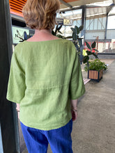 Load image into Gallery viewer, See Saw - 3/4 Sleeve Sea Detail Top - Pistachio - SS327PS
