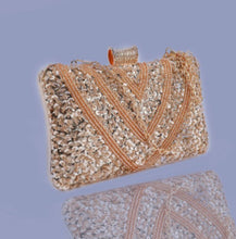 Load image into Gallery viewer, Aidangus Sequin Clutch - Rose Gold
