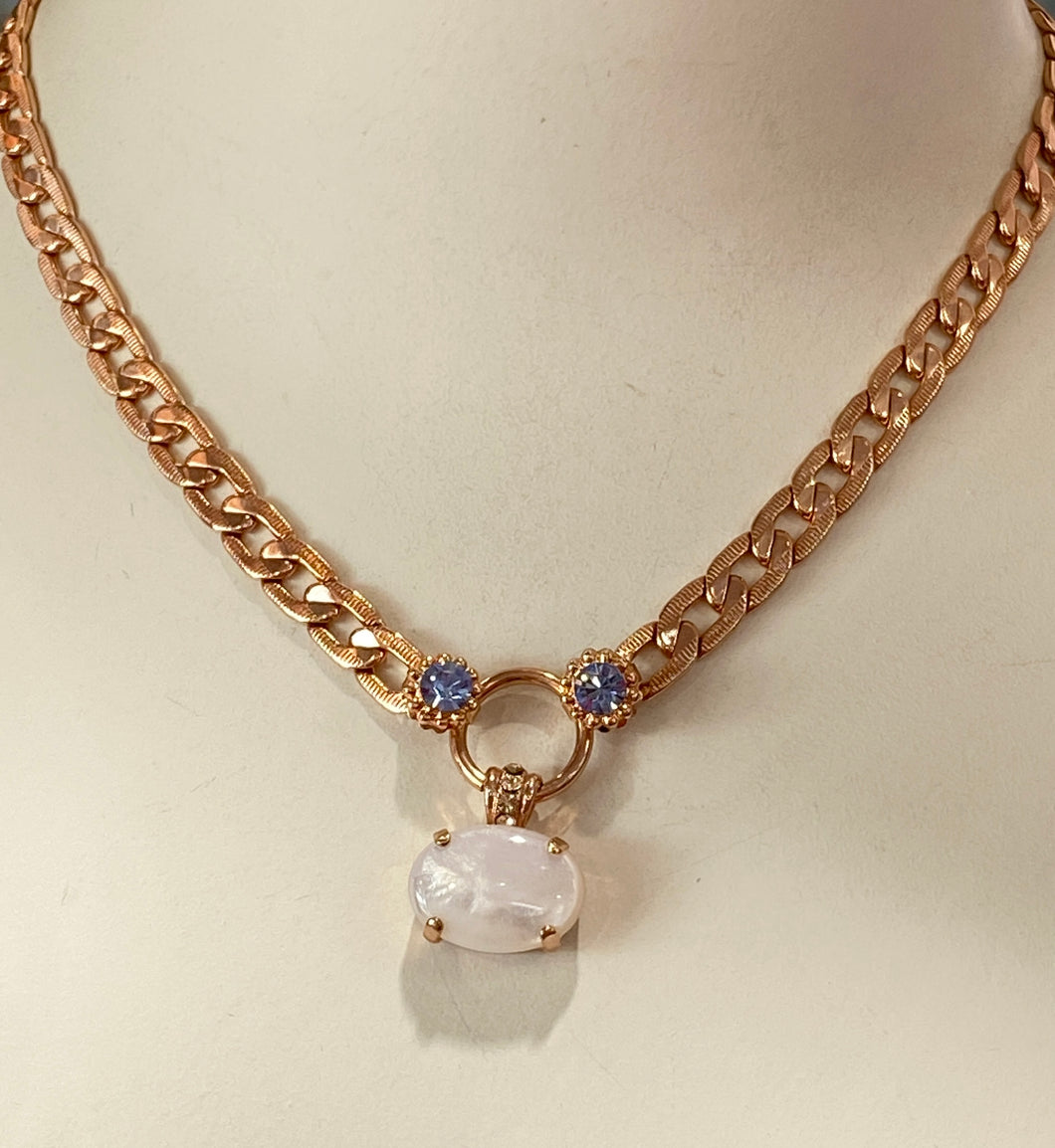 Mariana Pearl Shell and Sapphire Necklace