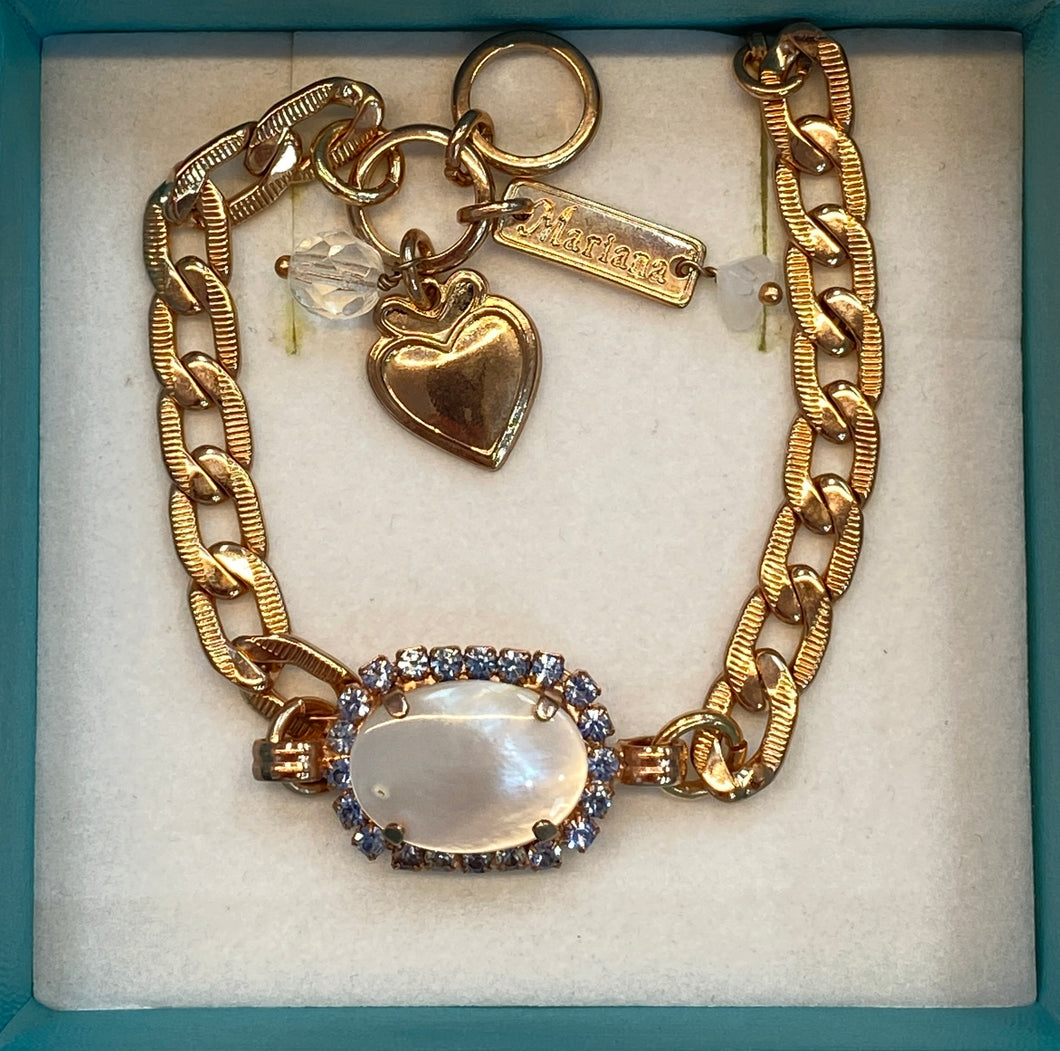 Mariana Pearl Shell and Saphire Bracelet