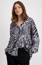 Load image into Gallery viewer, Monari Leopard Print Blouse - Black
