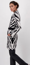 Load image into Gallery viewer, Monari Zebra Knit Jacket Coat -Black
