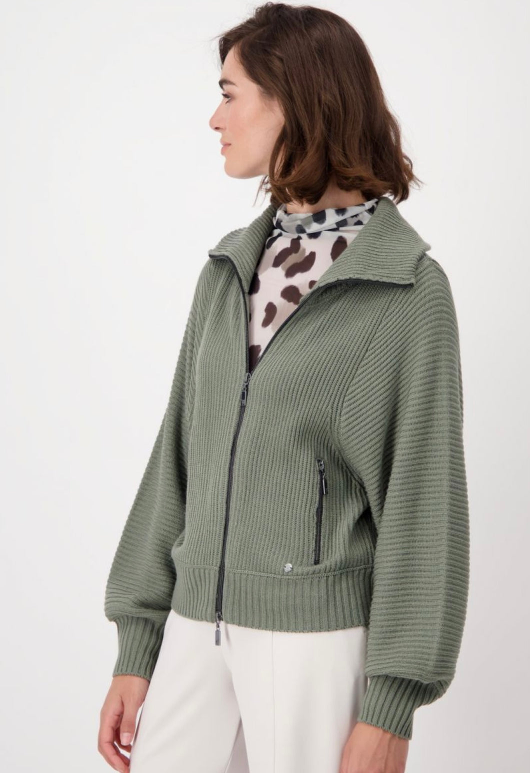 Monari Knit Jacket - Frozen Green