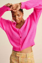 Load image into Gallery viewer, POM Cardigan - Neon Pink
