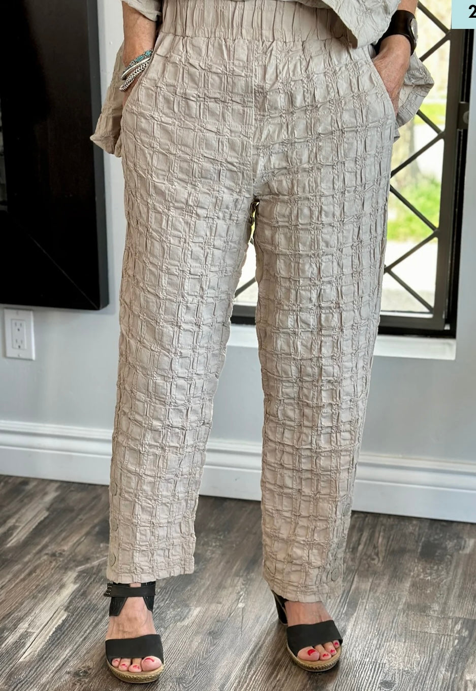 Ever Sassy Seersucker Pant - Taupe