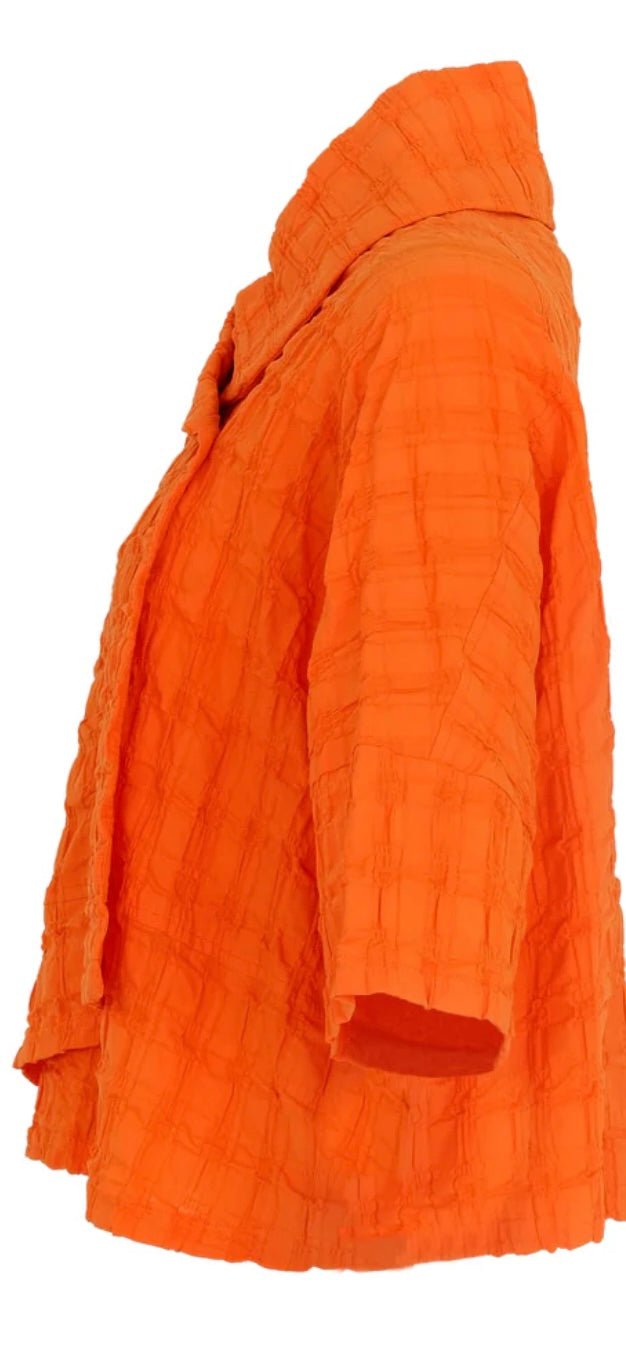 Ever Sassy Seersucker Jacket - Orange