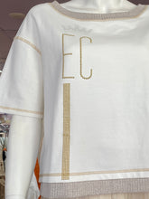 Load image into Gallery viewer, Elisa Cavaletti Gold Stitch Tee - Off White
