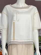 Load image into Gallery viewer, Elisa Cavaletti Gold Stitch Tee - Off White
