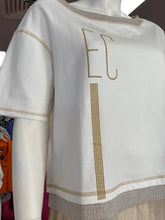 Load image into Gallery viewer, Elisa Cavaletti Gold Stitch Tee - Off White
