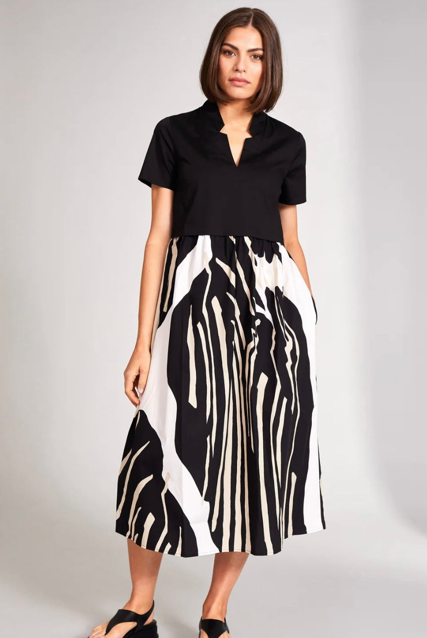 Peruzzi Contrast Monochrome Dress