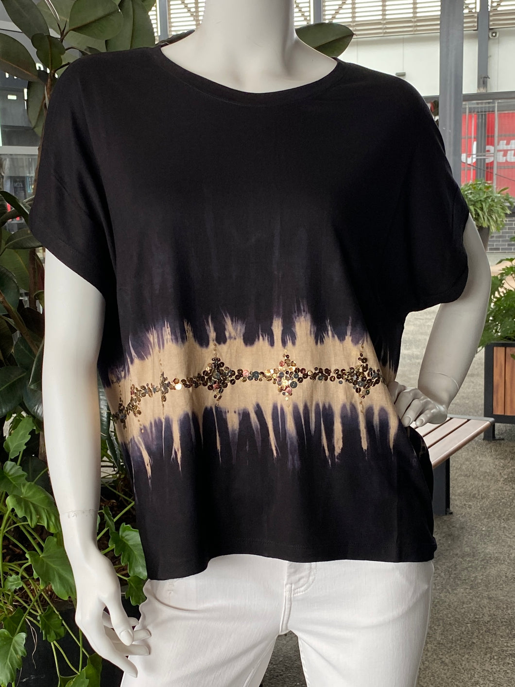 Adine Studio Tie Dye Sequin Tee