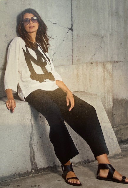 Kokomarina - IXI Blouse - White Print Black - KM1153