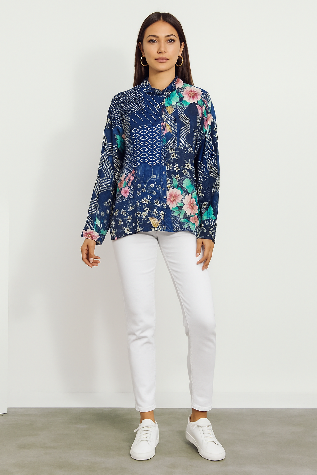 Johnny Was Audrey Oversized Blouse AUC15725-O Tandiz