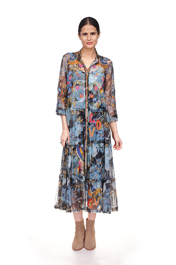 capelet long dress Tulsia Floral Cape Maxi Dress in Pink main image 1