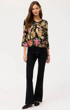 Load image into Gallery viewer, Johnny Was Janie Favourite V NeckFlute Sleeve Tee T17425-9 - Black Multi

