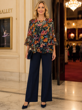 Load image into Gallery viewer, Renoma Marlene Layered Chiffon Top 3102.94 - Navy
