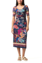 Load image into Gallery viewer, Johnny Was Maya Mesh Midi Dress R39825-O Dreamer Blue

