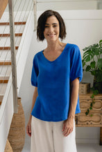 Load image into Gallery viewer, See Saw V Neck Top - Santorini
