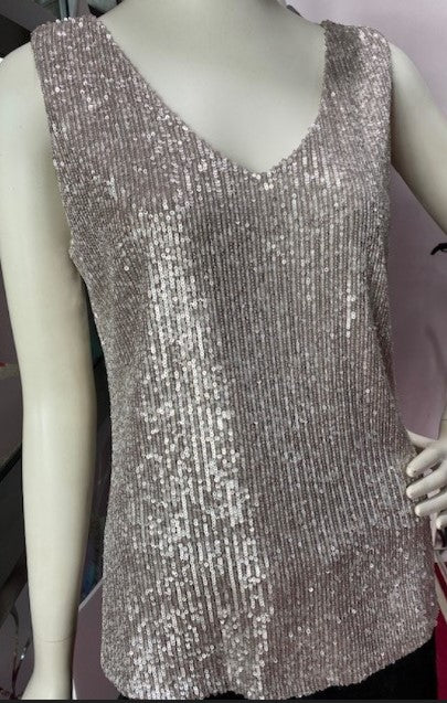 Joseph Ribkoff Sequined Top - Champagne