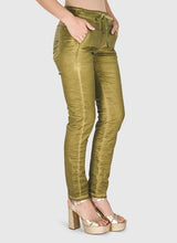 Load image into Gallery viewer, Alembika Stretch Jeans - Green Snake Print
