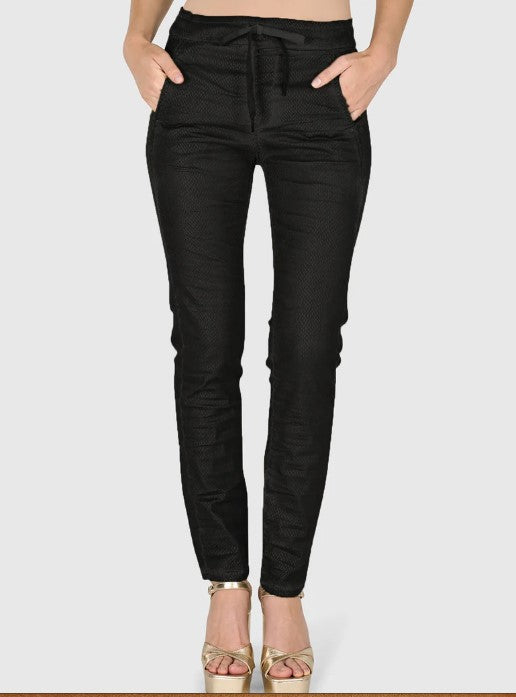 Alembika Stretch Jeans - Black Snake Print