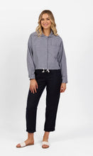 Load image into Gallery viewer, Vassalli Wide Collar Lightweight Jacket - Ink Check
