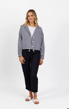 Load image into Gallery viewer, Vassalli Wide Collar Lightweight Jacket - Ink Check
