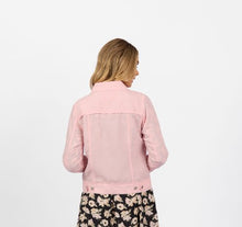 Load image into Gallery viewer, Vassalli Linen Jacket with Frayed Seams - Light Pink
