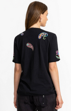 Load image into Gallery viewer, Johnny Was - Raw Hem V-neck Tee Karime - Black - J14425-6
