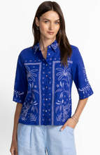 Load image into Gallery viewer, Johnny Was - Winona Linen Kimono Sleeve Shirt - Bluing - J14525-6
