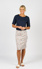 Load image into Gallery viewer, Vassalli - Printed Denim Skirt with Back Vent - Amalfi - 372AV
