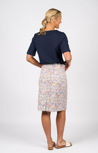 Load image into Gallery viewer, Vassalli - Printed Denim Skirt with Back Vent - Amalfi - 372AV
