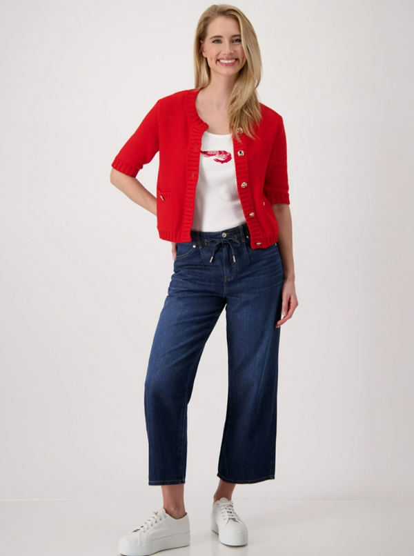 Monari - R/N Jacket Cardigan Buttons - Red - 410021MNR