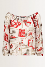 Load image into Gallery viewer, Monari - Carmen CLR Blouse Polaroid AO - Red - 409684MNR
